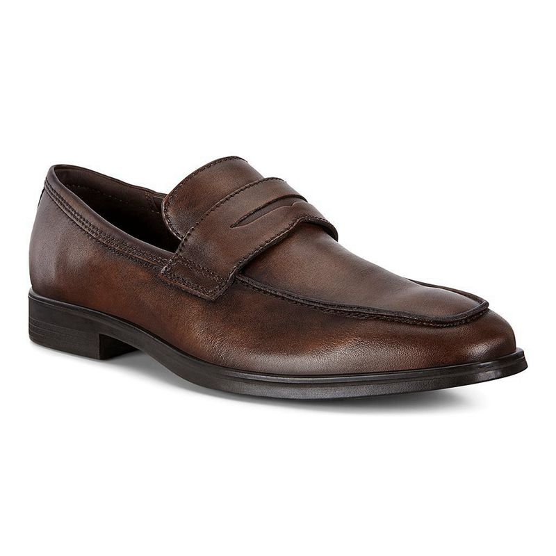 Men Ecco Melbourne - Slip-Ons Brown - India YKRILN519